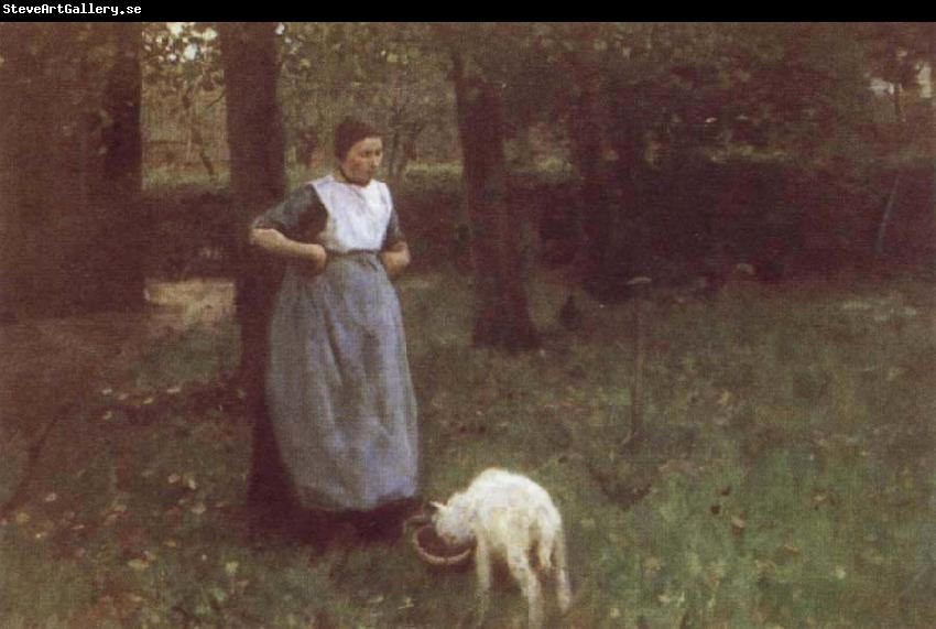 Anton mauve Laren Woman with Goat